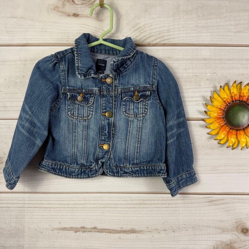 Baby‎ Gap Denim Jean Jacket 18-24 Months Gold Buttons Pockets Classic